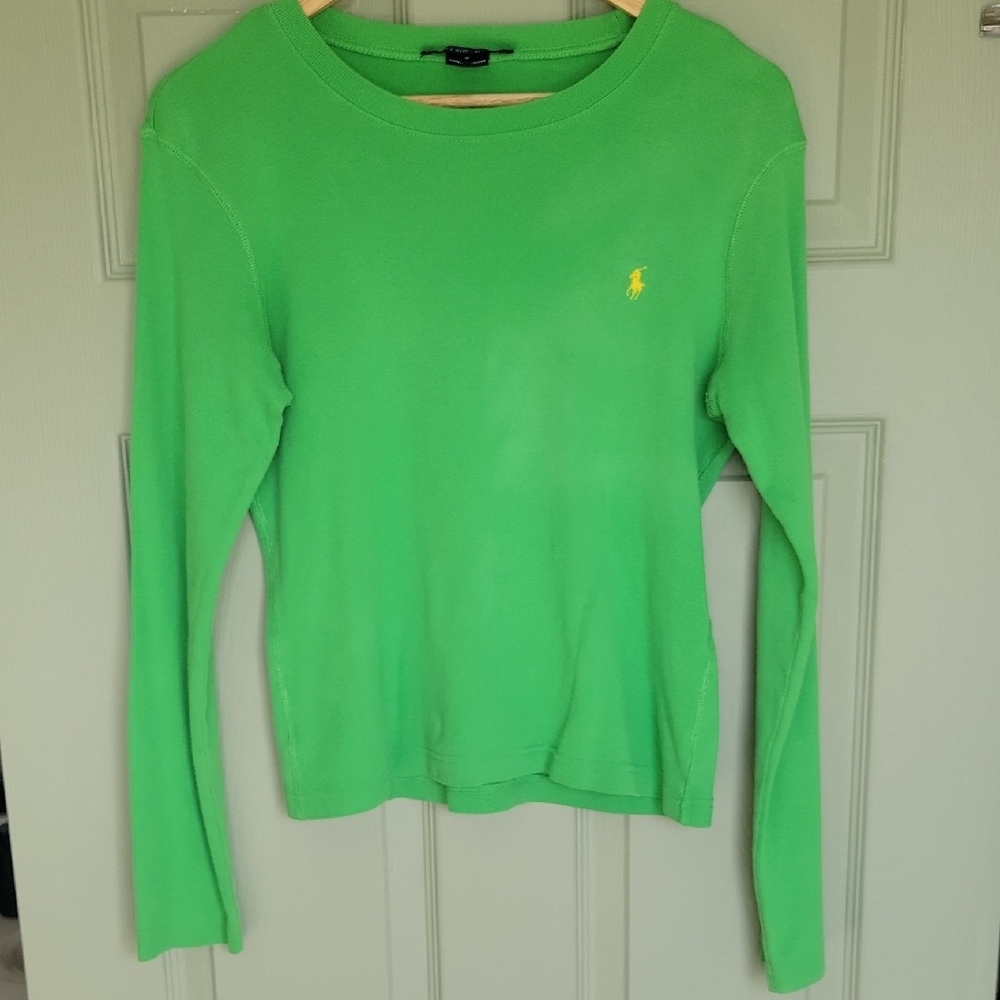 Ralph Lauren Women's Sport Kelly Green Long Sleeve Tee
